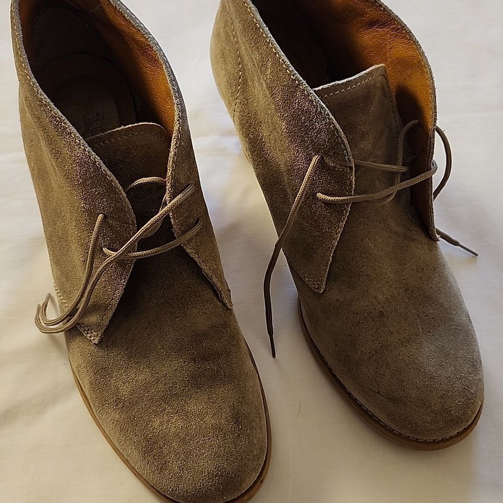 MADEWELL 1937 Women’s Desert Suede Leather Upper Lace-Up Heels Booties 8.5